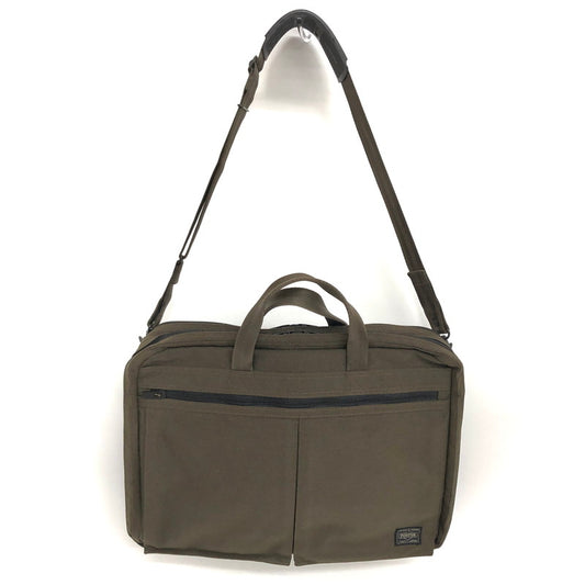 【中古品】【メンズ/レディース】 PORTER ポーター TENSION 627-17307 ブリーフケース ビジネスバッグ 鞄 188-260511-rs-05-fur カラー：カーキ・オリーブ系 万代Net店