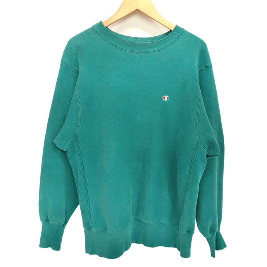 【ジャンク品】【メンズ】 CHAMPION チャンピオン REVERSE WEAVE リバースウィーブ クルーネック スウェット トレーナー 長袖 トップス 古着 ヴィンテージ 146-261021-rs-06-fur サイズ：不明 カラー：エメラルドグリーン系 万代Net店