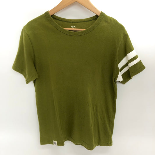 【現状渡し品】【メンズ】 桃太郎ジーンズ S/S TEE 半袖 Tシャツ トップス アメカジ系 145-251203-yu-05-fur サイズ：M カラー：カーキ系 万代Net店