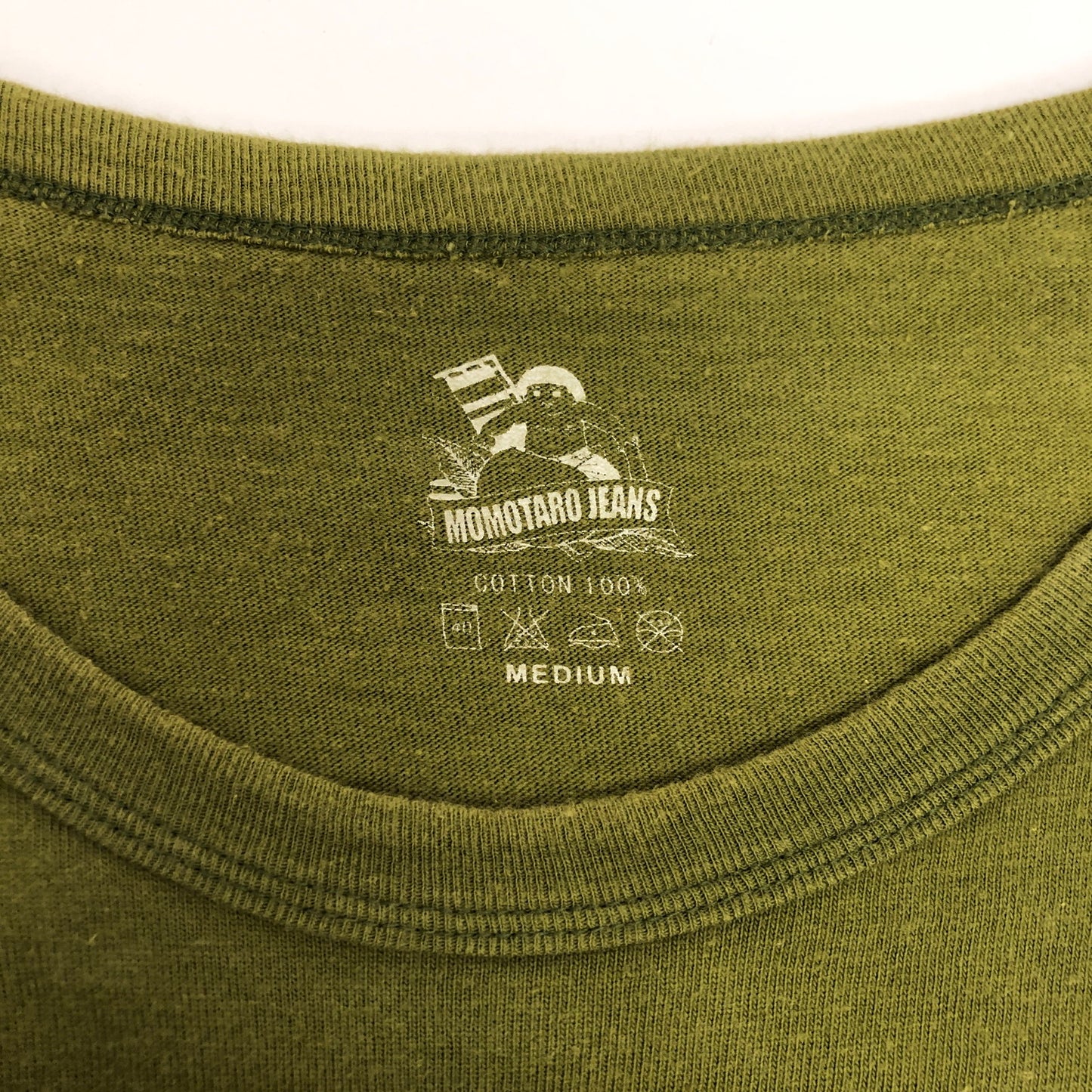 【現状渡し品】【メンズ】 桃太郎ジーンズ S/S TEE 半袖 Tシャツ トップス アメカジ系 145-251203-yu-05-fur サイズ：M カラー：カーキ系 万代Net店