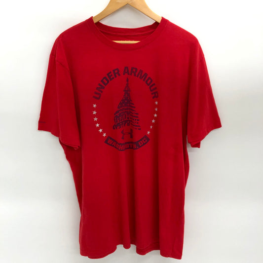 【現状渡し品】【メンズ】 UNDER ARMOUR アンダーアーマー S/S TEE 半袖 Tシャツ トップス ヴィンテージ系 146-251203-yu-04-fur サイズ：XL カラー：レッド 万代Net店