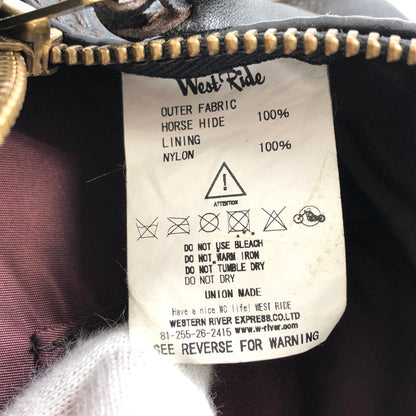 【現状渡し品】【メンズ】 WESTRIDE ウエストライド RIDING WAIST BAG ホースハイド ライディングウエストバッグ ボディバッグ 鞄 188-260728-rs-04-fur カラー：ブラック 万代Net店