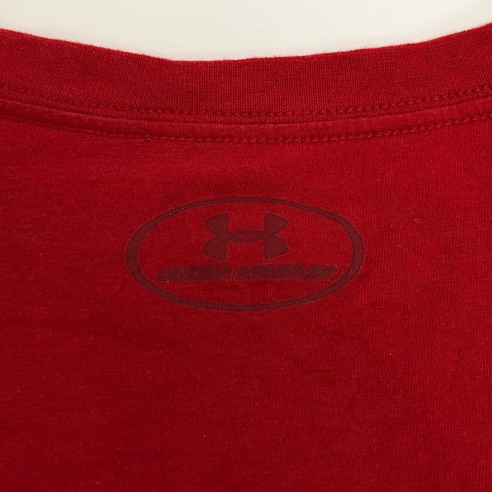 【現状渡し品】【メンズ】 UNDER ARMOUR アンダーアーマー S/S TEE 半袖 Tシャツ トップス ヴィンテージ系 146-251203-yu-04-fur サイズ：XL カラー：レッド 万代Net店