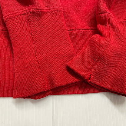 【現状渡し品】【メンズ】 90's REVERSE WEAVE 90年代 リバースウィーブスウェット 長袖 トップス トレーナー 刺繍タグ 目あり USA製 145-260331-yo-12-tei サイズ：L カラー：レッド 万代Net店