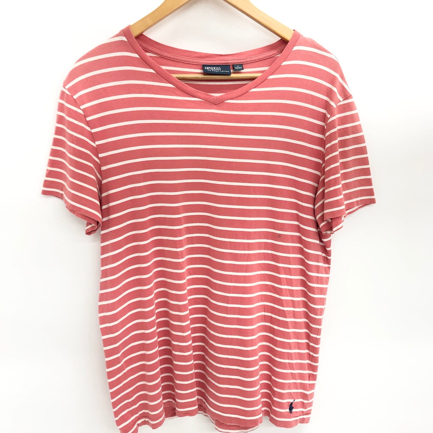 【現状渡し品】【メンズ】 POLO RALPH LAUREN ポロ・ラルフローレン S/S TEE 半袖 Tシャツ トップス ボーダー 147-251203-yu-07-fur サイズ：M カラー：ピンク系 万代Net店