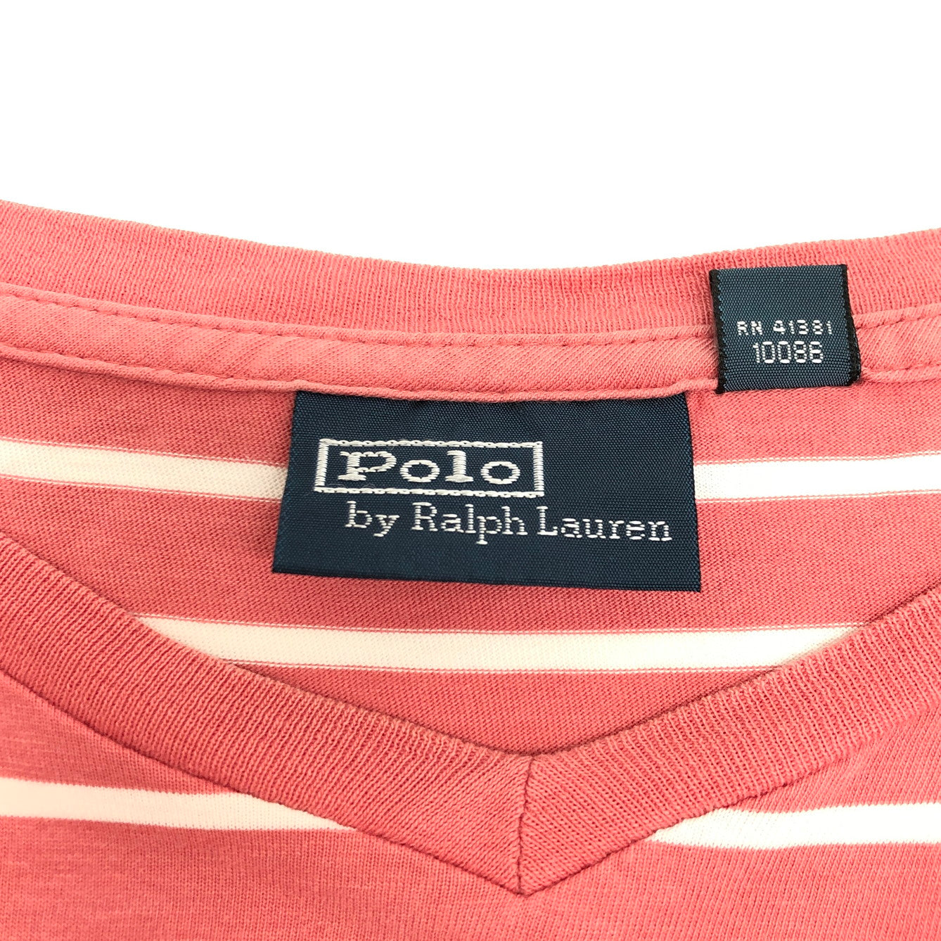 【現状渡し品】【メンズ】 POLO RALPH LAUREN ポロ・ラルフローレン S/S TEE 半袖 Tシャツ トップス ボーダー 147-251203-yu-07-fur サイズ：M カラー：ピンク系 万代Net店