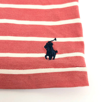 【現状渡し品】【メンズ】 POLO RALPH LAUREN ポロ・ラルフローレン S/S TEE 半袖 Tシャツ トップス ボーダー 147-251203-yu-07-fur サイズ：M カラー：ピンク系 万代Net店