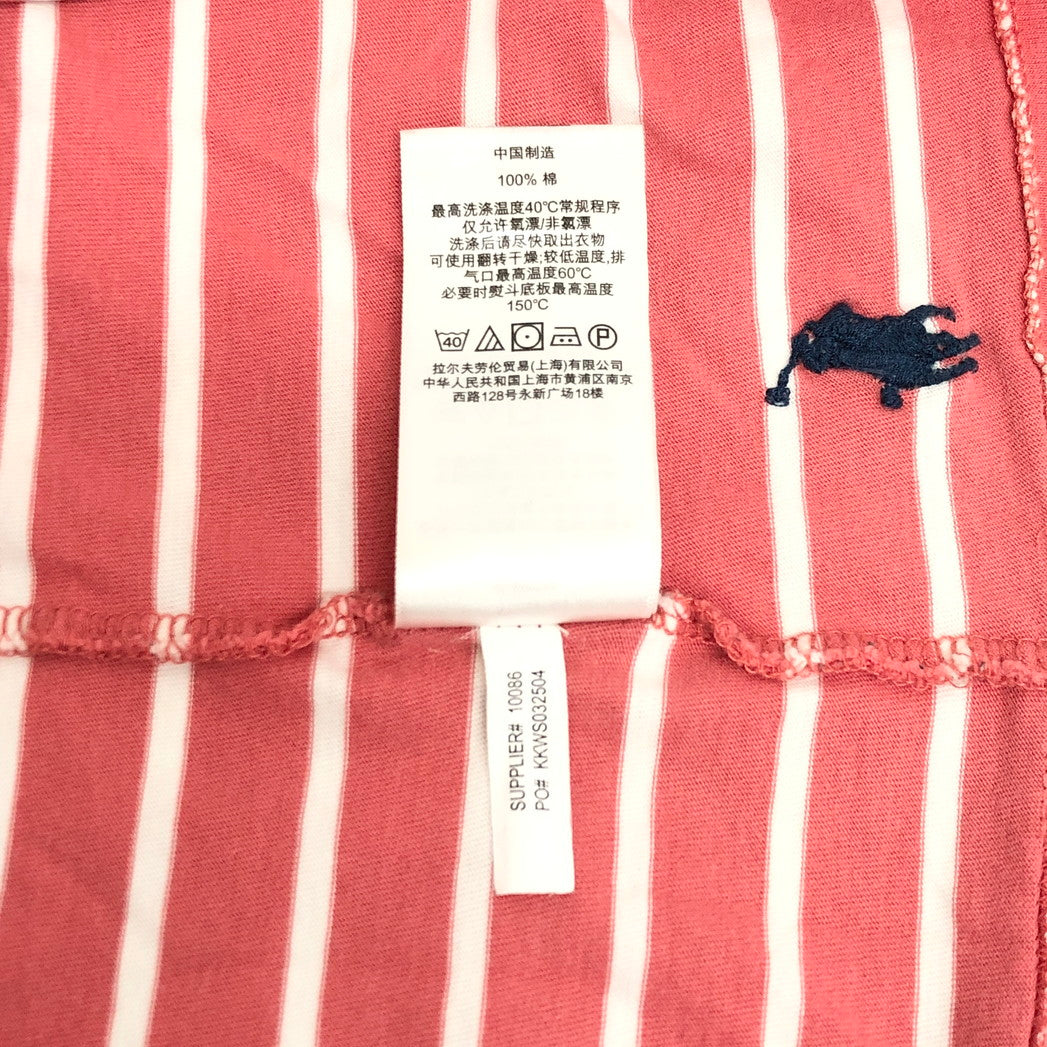 【現状渡し品】【メンズ】 POLO RALPH LAUREN ポロ・ラルフローレン S/S TEE 半袖 Tシャツ トップス ボーダー 147-251203-yu-07-fur サイズ：M カラー：ピンク系 万代Net店