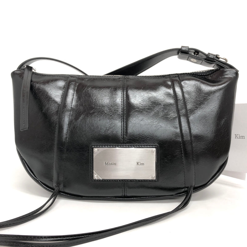 【中古美品】【レディース】 Matin Kim マーティンキム HALF SHIRRING RIBBON ROUND BAG MK2411BG002M 三日月型 ショルダーバッグ 鞄 188-260728-rs-05-fur カラー：ブラック 万代Net店