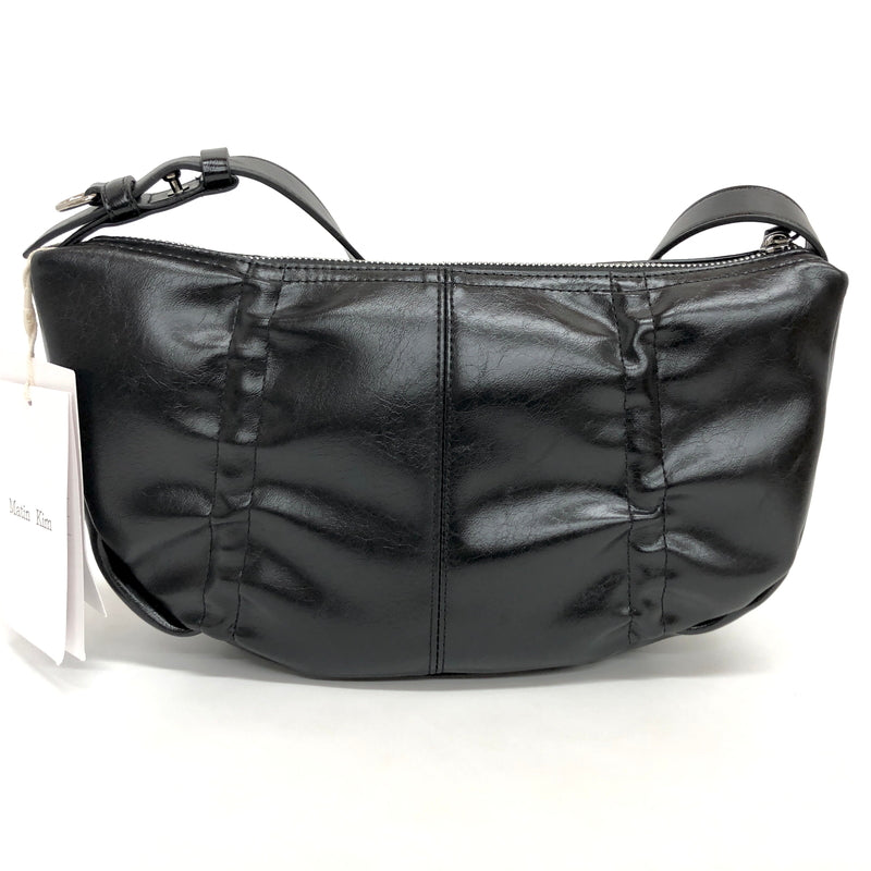 【中古美品】【レディース】 Matin Kim マーティンキム HALF SHIRRING RIBBON ROUND BAG MK2411BG002M 三日月型 ショルダーバッグ 鞄 188-260728-rs-05-fur カラー：ブラック 万代Net店