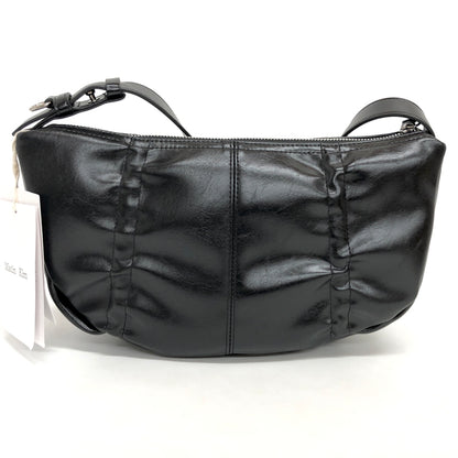 【中古美品】【レディース】 Matin Kim マーティンキム HALF SHIRRING RIBBON ROUND BAG MK2411BG002M 三日月型 ショルダーバッグ 鞄 188-260728-rs-05-fur カラー：ブラック 万代Net店