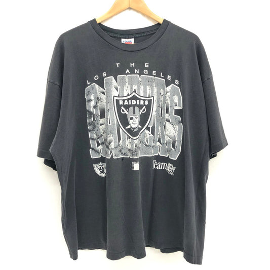 【現状渡し品】【メンズ】 WORKS COLOR ワークスカラー LOS ANGELES RAIDERS PRINT TEE レイダース プリント Tシャツ ダメージ ヴィンテージ系 146-240917-rs-02-fur サイズ：F カラー：チャコール系 万代Net店