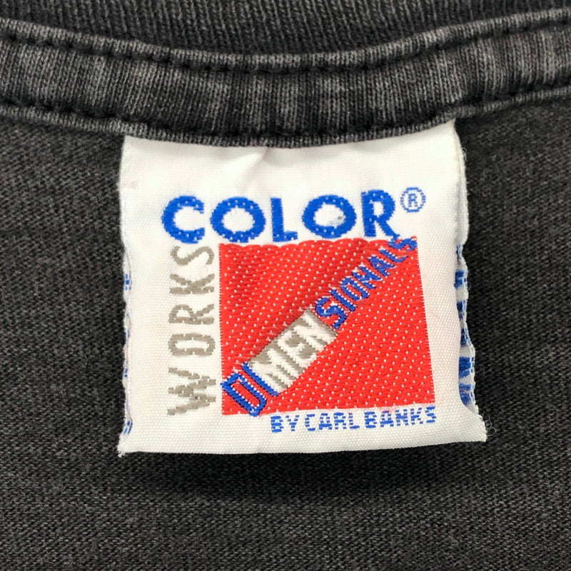 【現状渡し品】【メンズ】 WORKS COLOR ワークスカラー LOS ANGELES RAIDERS PRINT TEE レイダース プリント Tシャツ ダメージ ヴィンテージ系 146-240917-rs-02-fur サイズ：F カラー：チャコール系 万代Net店