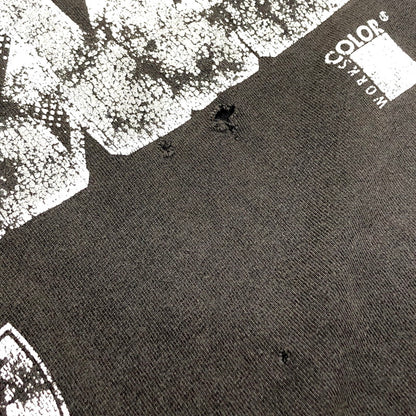 【現状渡し品】【メンズ】 WORKS COLOR ワークスカラー LOS ANGELES RAIDERS PRINT TEE レイダース プリント Tシャツ ダメージ ヴィンテージ系 146-240917-rs-02-fur サイズ：F カラー：チャコール系 万代Net店