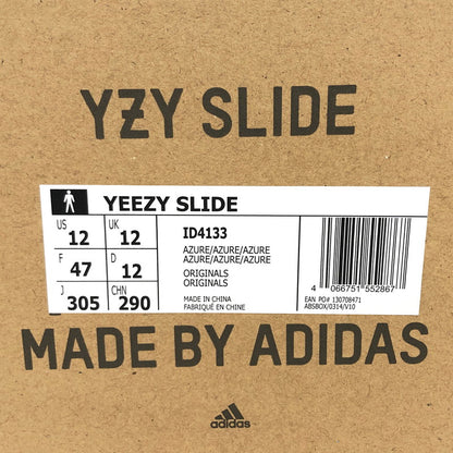 【現状渡し品】【メンズ】 ADIDAS アディダス YEEZY SLIDE "Azure" ID4133 イージー スライド アズール サンダル シューズ 靴 161-260511-rs-06-fur サイズ：30.5cm US12 カラー：ブルー系 万代Net店