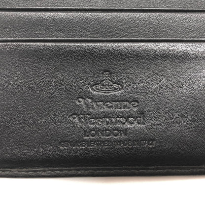 【現状渡し品】【メンズ/レディース】 VIVIENNE WESTWOOD ヴィヴィアンウエストウッド FD0037 二つ折り財布 ロゴ型押し オーブ コンパクトウォレット 200-260511-rs-07-fur カラー：ブラック 万代Net店
