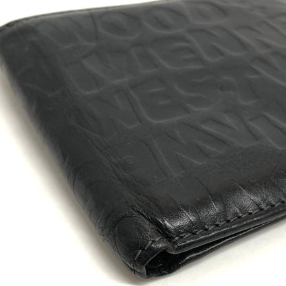 【現状渡し品】【メンズ/レディース】 VIVIENNE WESTWOOD ヴィヴィアンウエストウッド FD0037 二つ折り財布 ロゴ型押し オーブ コンパクトウォレット 200-260511-rs-07-fur カラー：ブラック 万代Net店