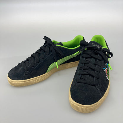 【中古美品】【メンズ/レディース】 PUMA プーマ SANTA CRUZ × PUMA 381905-01 SUEDE BLACK GREEN FLASH 本体のみ（箱なし） 163-251028-WA-04-iwa サイズ：25 カラー：ブラック グリーン パープル 万代Net店