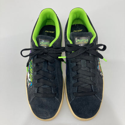 【中古美品】【メンズ/レディース】 PUMA プーマ SANTA CRUZ × PUMA 381905-01 SUEDE BLACK GREEN FLASH 本体のみ（箱なし） 163-251028-WA-04-iwa サイズ：25 カラー：ブラック グリーン パープル 万代Net店