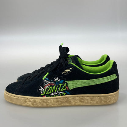 【中古美品】【メンズ/レディース】 PUMA プーマ SANTA CRUZ × PUMA 381905-01 SUEDE BLACK GREEN FLASH 本体のみ（箱なし） 163-251028-WA-04-iwa サイズ：25 カラー：ブラック グリーン パープル 万代Net店