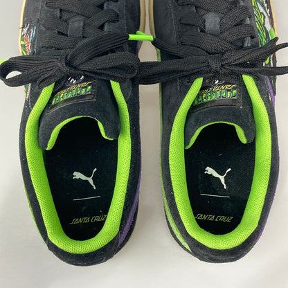 【中古美品】【メンズ/レディース】 PUMA プーマ SANTA CRUZ × PUMA 381905-01 SUEDE BLACK GREEN FLASH 本体のみ（箱なし） 163-251028-WA-04-iwa サイズ：25 カラー：ブラック グリーン パープル 万代Net店