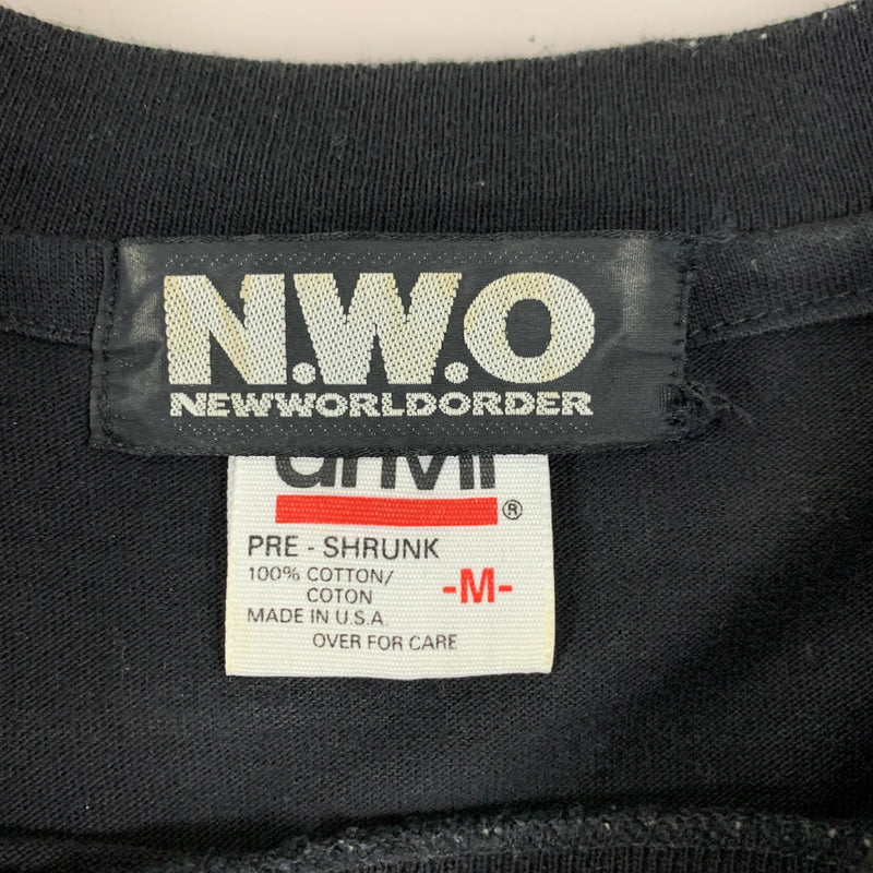 【現状渡し品】【メンズ】 N.W.O NEWWORLDORDER ニューワールドオーダー 90S ANVILボディ RUIN NWO PRINTED T-SHIRT 90年代 プリント Tシャツ トップス 146-240919-jt-14-min サイズ：M カラー：ブラック 万代Net店