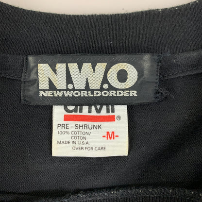 【現状渡し品】【メンズ】 N.W.O NEWWORLDORDER ニューワールドオーダー 90S ANVILボディ RUIN NWO PRINTED T-SHIRT 90年代 プリント Tシャツ トップス 146-240919-jt-14-min サイズ：M カラー：ブラック 万代Net店