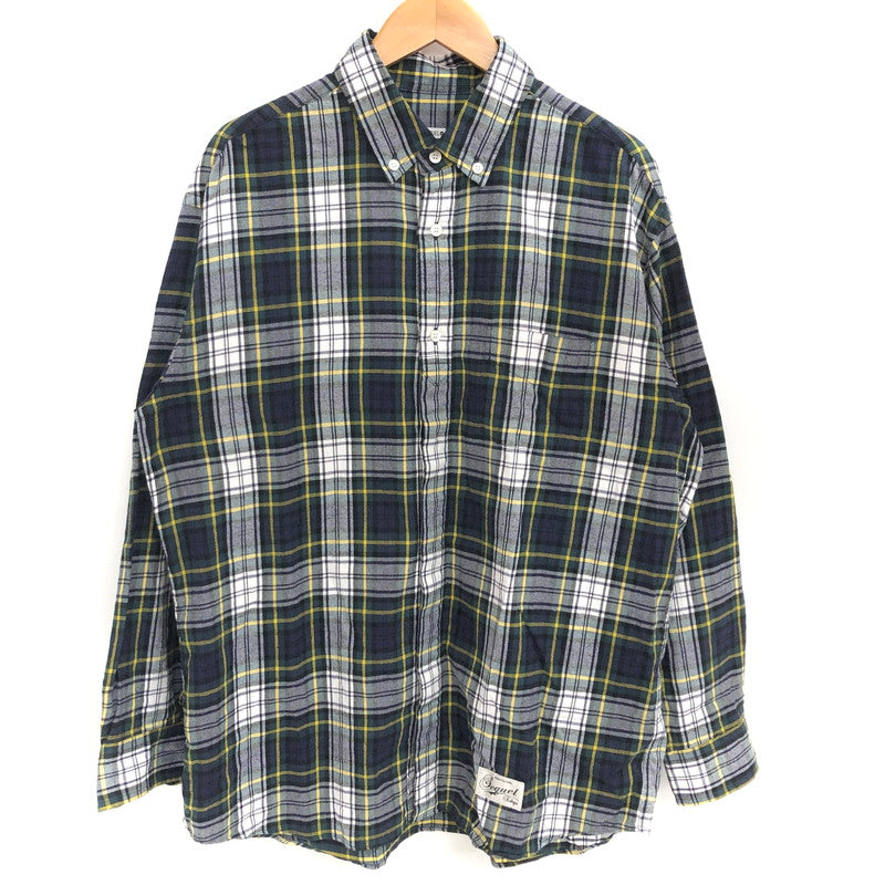 【中古品】【メンズ】 SEQUEL TARTAN FLYFRONT SHIRT SQ-25SS-SH-03 タータンチェック フライフロント 長袖 シャツ トップス 142-260512-rs-03-fur サイズ：L カラー：ネイビー系 万代Net店