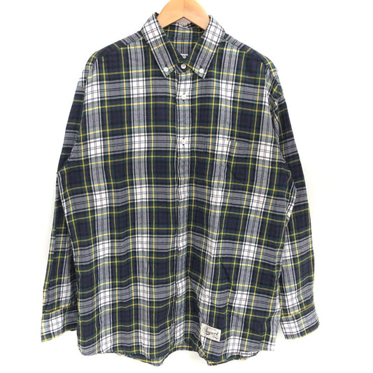 【中古品】【メンズ】 SEQUEL TARTAN FLYFRONT SHIRT SQ-25SS-SH-03 タータンチェック フライフロント 長袖 シャツ トップス 142-260512-rs-03-fur サイズ：L カラー：ネイビー系 万代Net店