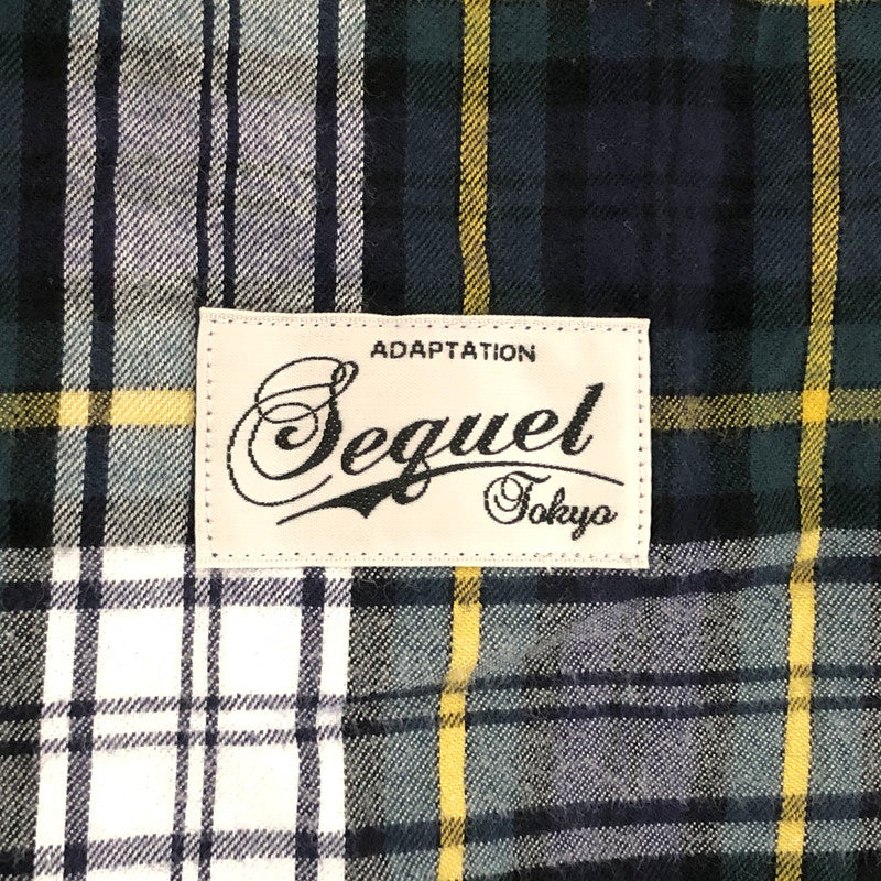 【中古品】【メンズ】 SEQUEL TARTAN FLYFRONT SHIRT SQ-25SS-SH-03 タータンチェック フライフロント 長袖 シャツ トップス 142-260512-rs-03-fur サイズ：L カラー：ネイビー系 万代Net店