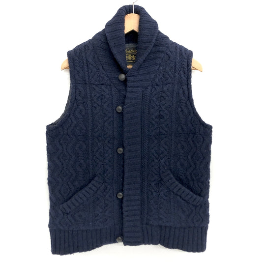 【中古品】【メンズ】 SUGAR CANE シュガーケーン Destiny WOOL VEST ウールベスト ニットベスト 145-260731-rs-02-fur サイズ：38 カラー：ネイビー 万代Net店