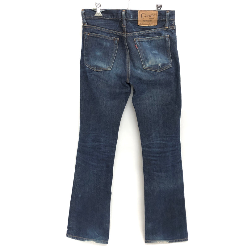 【現状渡し品】【メンズ】 CANTON キャントン DENIM PANTS LOT571 デニムパンツ Gパン ジーンズ ボトムス 古着 151-261022-rs-05-fur サイズ：W28 L34 カラー：インディゴ 万代Net店