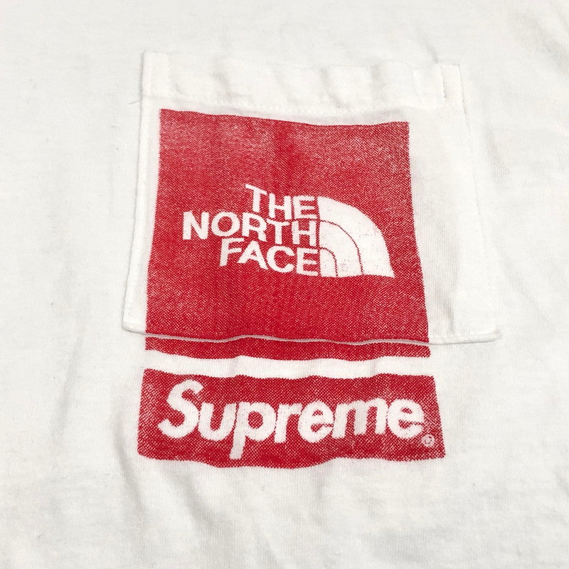 【中古品】【メンズ】 SUPREME × THE NORTH FACE シュプリーム ザ・ノースフェイス 23SS PRINTED POCKET TEE 半袖 Tシャツ トップス 149-260512-rs-01-fur サイズ：XL カラー：ホワイト 万代Net店