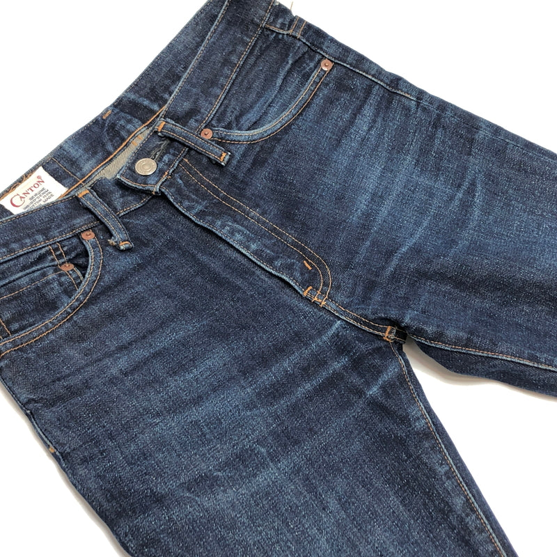 【現状渡し品】【メンズ】 CANTON キャントン DENIM PANTS LOT571 デニムパンツ Gパン ジーンズ ボトムス 古着 151-261022-rs-05-fur サイズ：W28 L34 カラー：インディゴ 万代Net店