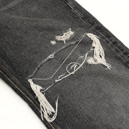 【中古品】【メンズ】 DIESEL ディーゼル D-RISE DENIM PANTS デニムパンツ Gパン ジーンズ ダメージ加工 ボトムス 古着 152-261022-rs-06-fur サイズ：28 カラー：ブラックインディゴ 万代Net店