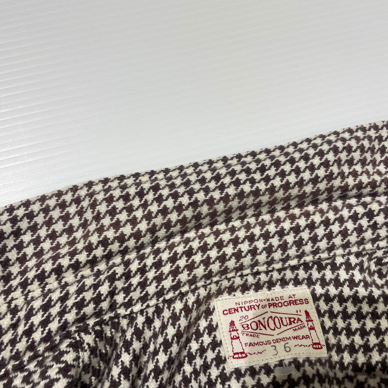 【中古品】【メンズ】 BONCOURA ボンクラ HOUNDSTOOTH FLANNEL SHIRT ハウンドトゥース フランネルシャツ 長袖 トップス 140-260216-yo-07-fuz サイズ：36 カラー：マルチカラー 万代Net店