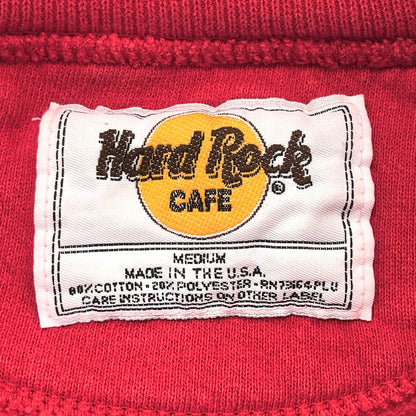 【中古品】【メンズ/レディース】 Hard Rock CAFE ハードロックカフェ LOGO SWEAT ロゴ スウェット トレーナー 長袖 トップス 古着 ヴィンテージ系 170-250602-rs-06-fur サイズ：M カラー：レッド 万代Net店