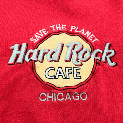 【中古品】【メンズ/レディース】 Hard Rock CAFE ハードロックカフェ LOGO SWEAT ロゴ スウェット トレーナー 長袖 トップス 古着 ヴィンテージ系 170-250602-rs-06-fur サイズ：M カラー：レッド 万代Net店