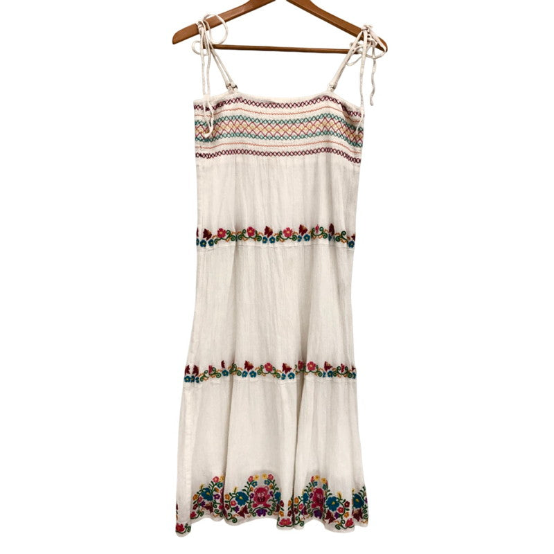 【現状渡し品】【レディース】 HYSTERIC GLAMOUR ヒステリックグラマー 2WAY ONE-PIECE 0122AK03 刺繍 ワンピース ロングスカート クマ 花 トップス ボトムス 170-250603-rs-01-fur サイズ：FREE カラー：ホワイト 万代Net店