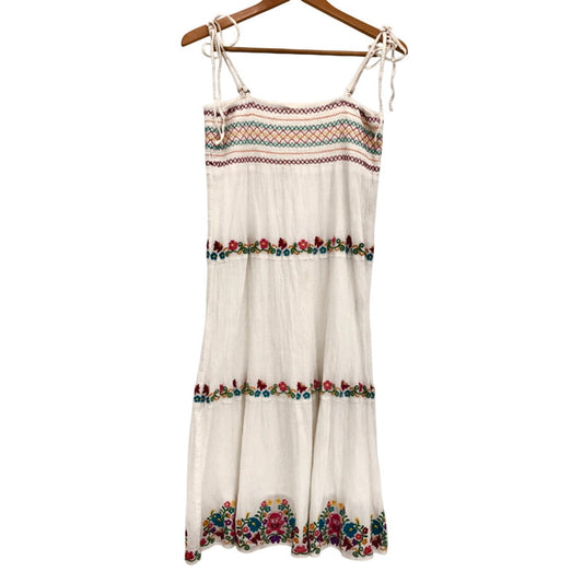 【現状渡し品】【レディース】 HYSTERIC GLAMOUR ヒステリックグラマー 2WAY ONE-PIECE 0122AK03 刺繍 ワンピース ロングスカート クマ 花 トップス ボトムス 170-250603-rs-01-fur サイズ：FREE カラー：ホワイト 万代Net店