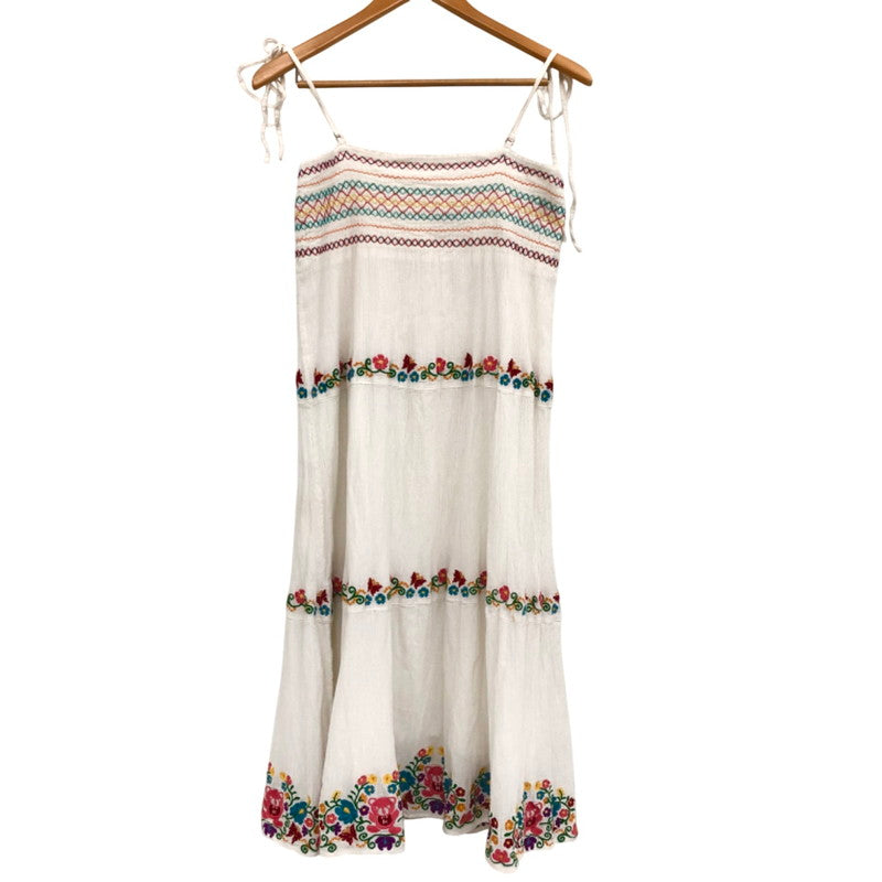 【現状渡し品】【レディース】 HYSTERIC GLAMOUR ヒステリックグラマー 2WAY ONE-PIECE 0122AK03 刺繍 ワンピース ロングスカート クマ 花 トップス ボトムス 170-250603-rs-01-fur サイズ：FREE カラー：ホワイト 万代Net店