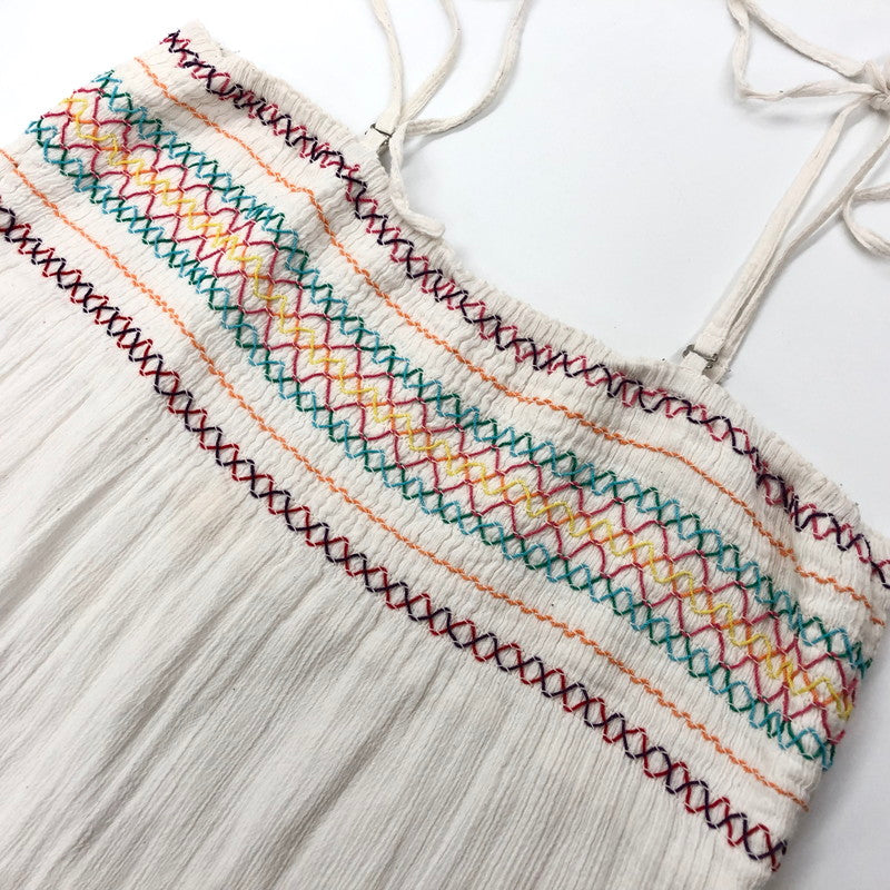 【現状渡し品】【レディース】 HYSTERIC GLAMOUR ヒステリックグラマー 2WAY ONE-PIECE 0122AK03 刺繍 ワンピース ロングスカート クマ 花 トップス ボトムス 170-250603-rs-01-fur サイズ：FREE カラー：ホワイト 万代Net店