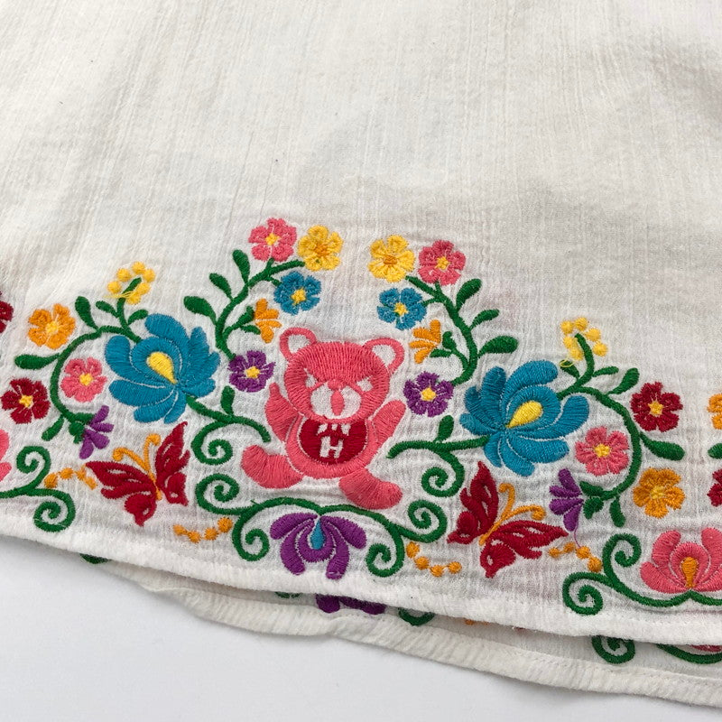 【現状渡し品】【レディース】 HYSTERIC GLAMOUR ヒステリックグラマー 2WAY ONE-PIECE 0122AK03 刺繍 ワンピース ロングスカート クマ 花 トップス ボトムス 170-250603-rs-01-fur サイズ：FREE カラー：ホワイト 万代Net店