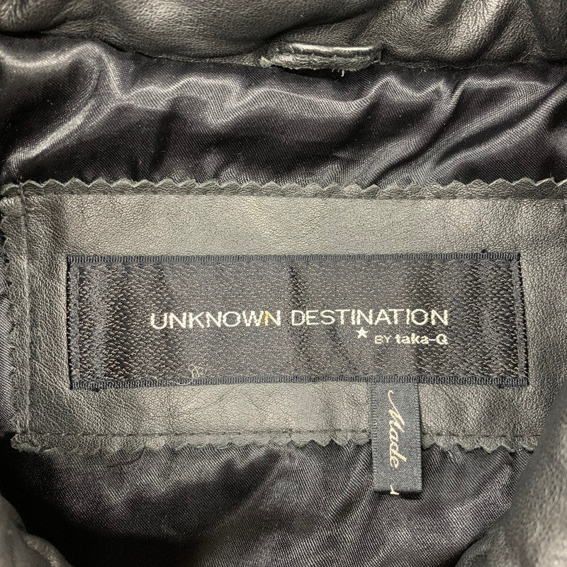【中古品】【メンズ】 UNKNOWN DESTINATION アンノウン ディスティネーション EMBK-16 LEATHER COAT レザー コート アウター 146-251203-cs-10-izu サイズ：S カラー：ブラック 万代Net店