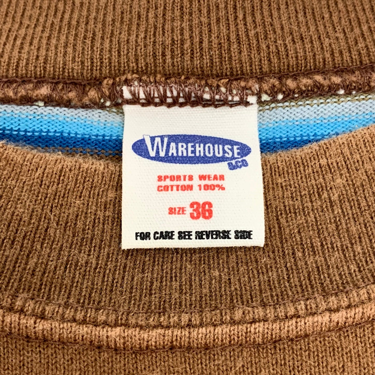 【現状渡し品】【メンズ】 WAREHOUSE ウエアハウス S/S ボーダーポケットTee 145-260310-ea-04-fur サイズ：36 カラー：ブラウン/ブルー/オフホワイト 万代Net店