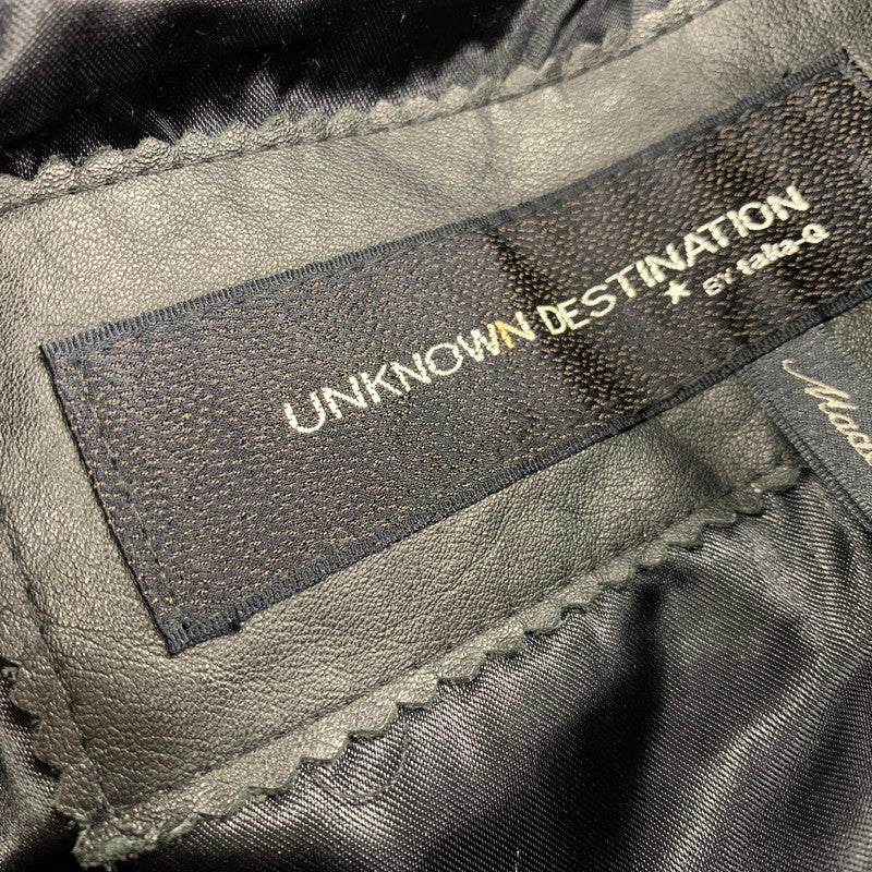 【中古品】【メンズ】 UNKNOWN DESTINATION アンノウン ディスティネーション EMBK-16 LEATHER COAT レザー コート アウター 146-251203-cs-10-izu サイズ：S カラー：ブラック 万代Net店