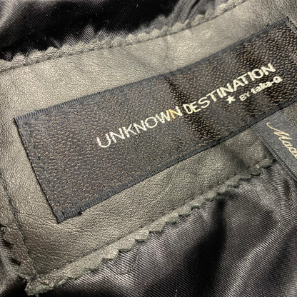 【中古品】【メンズ】 UNKNOWN DESTINATION アンノウン ディスティネーション EMBK-16 LEATHER COAT レザー コート アウター 146-251203-cs-10-izu サイズ：S カラー：ブラック 万代Net店