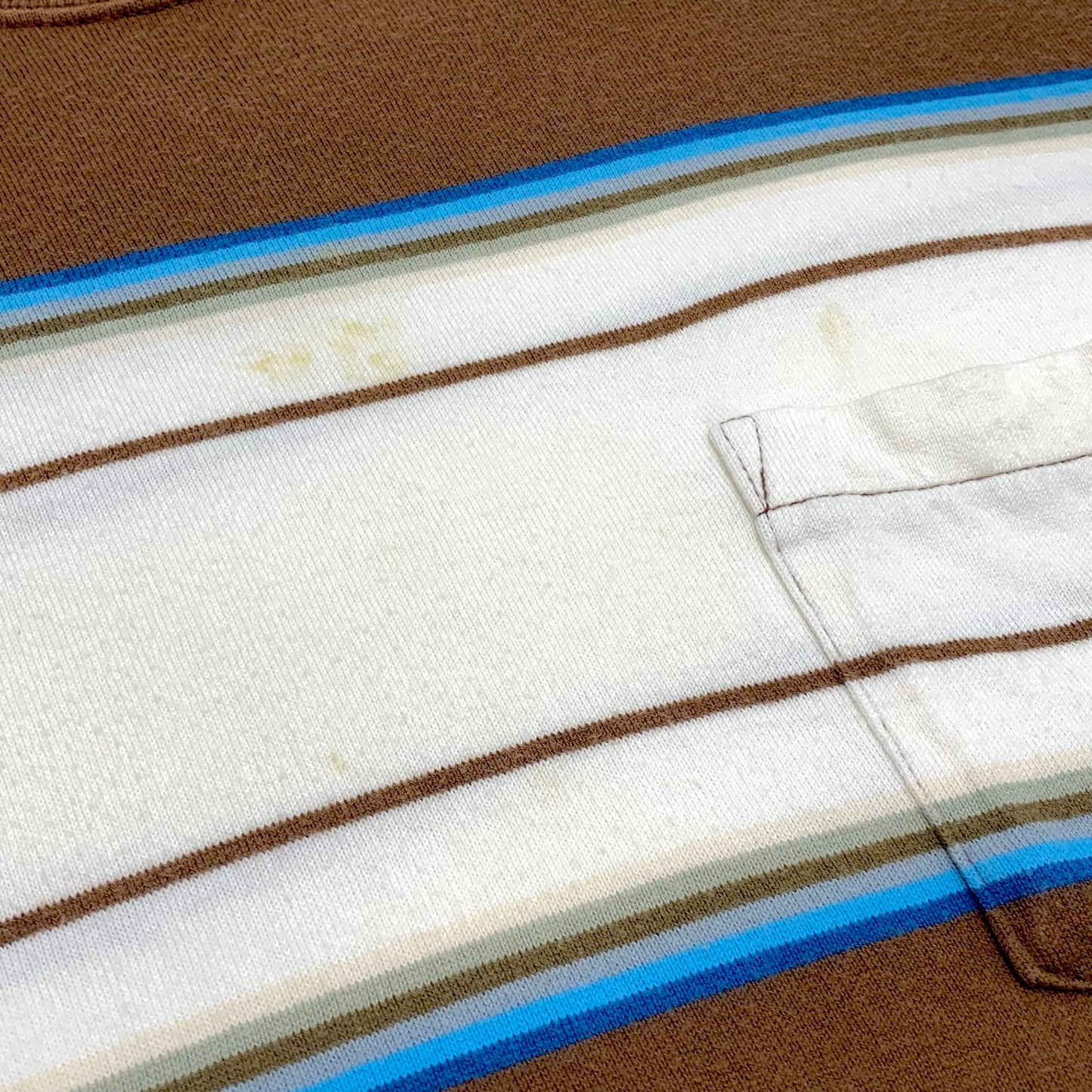 【現状渡し品】【メンズ】 WAREHOUSE ウエアハウス S/S ボーダーポケットTee 145-260310-ea-04-fur サイズ：36 カラー：ブラウン/ブルー/オフホワイト 万代Net店