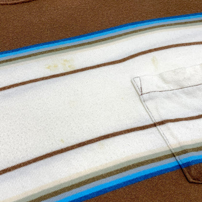 【現状渡し品】【メンズ】 WAREHOUSE ウエアハウス S/S ボーダーポケットTee 145-260310-ea-04-fur サイズ：36 カラー：ブラウン/ブルー/オフホワイト 万代Net店