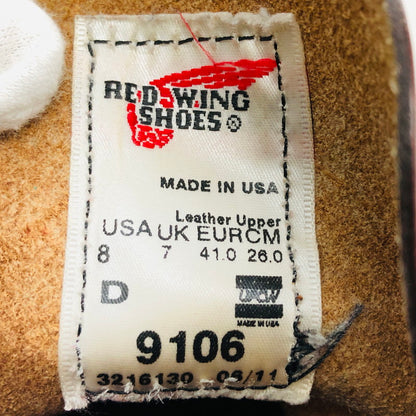 【現状渡し品】【メンズ】 RED WING レッドウィング IRISH SETTER 9106 アイリッシュセッター ワークブーツ シューズ 靴 164-250118-hn-03-fur サイズ：26.0cm US 8 カラー：レッドブラウン系 万代Net店